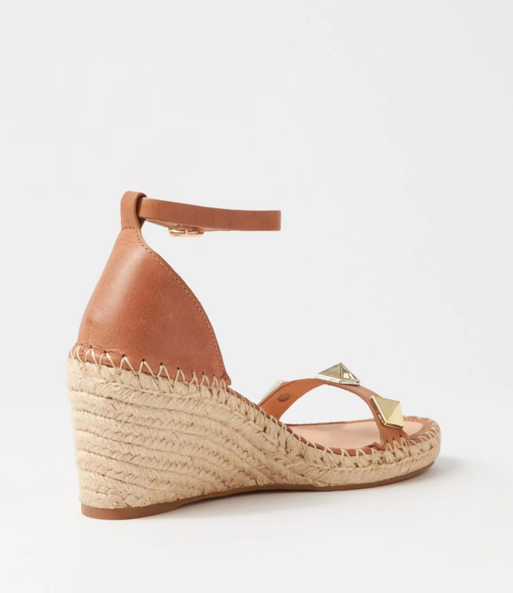 Clearance Midas Shoes Gillies Tan Leather Wedges