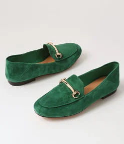 New Midas Shoes Ginnas Emerald Suede Loafers