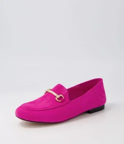 Best Sale Midas Shoes Ginnas Fuchsia Suede Loafers