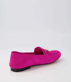 Best Sale Midas Shoes Ginnas Fuchsia Suede Loafers