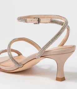 Cheap Midas Shoes Glamm Dark Nude Clear Leather Jewels Sandals