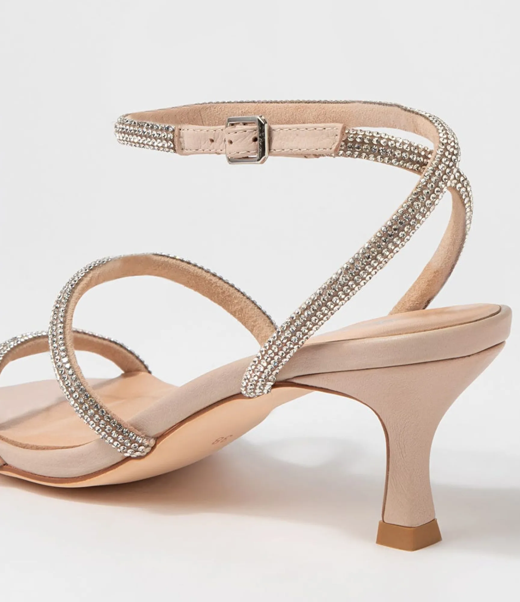Cheap Midas Shoes Glamm Dark Nude Clear Leather Jewels Sandals
