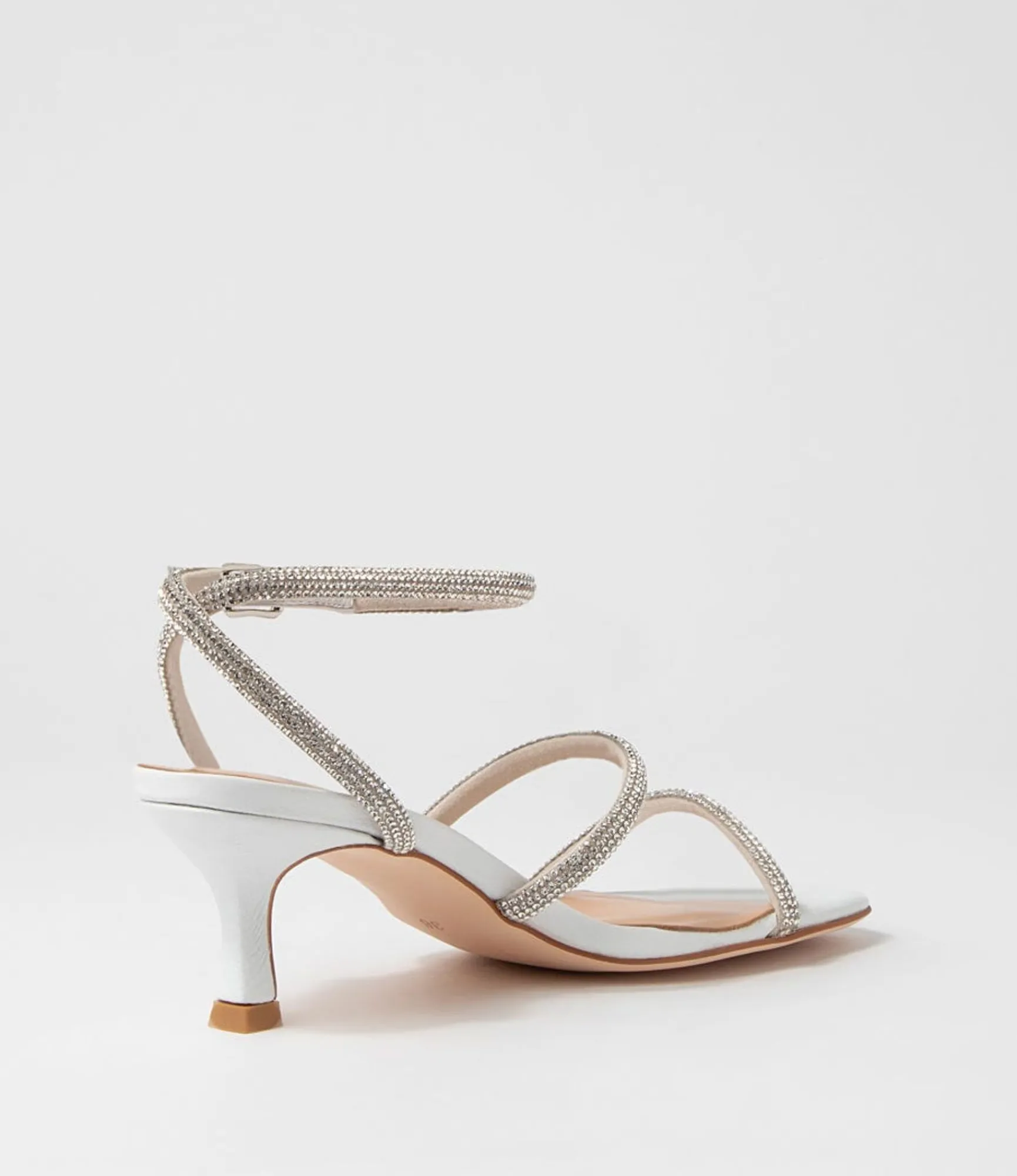 Cheap Midas Shoes Glamm White Clear Leather Jewels Sandals