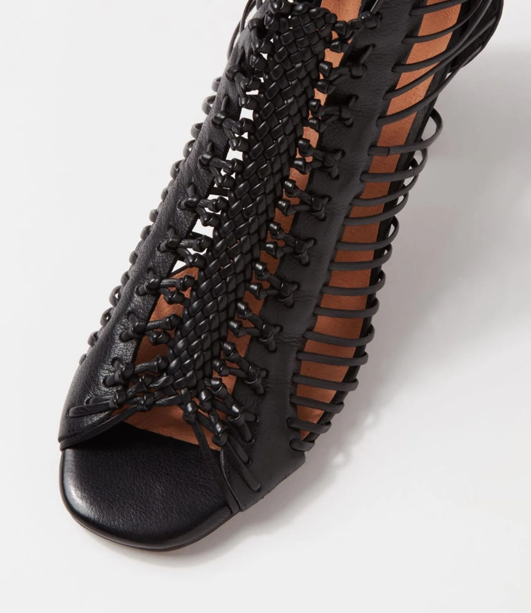 Fashion Midas Shoes Glennora Black Leather Sandals
