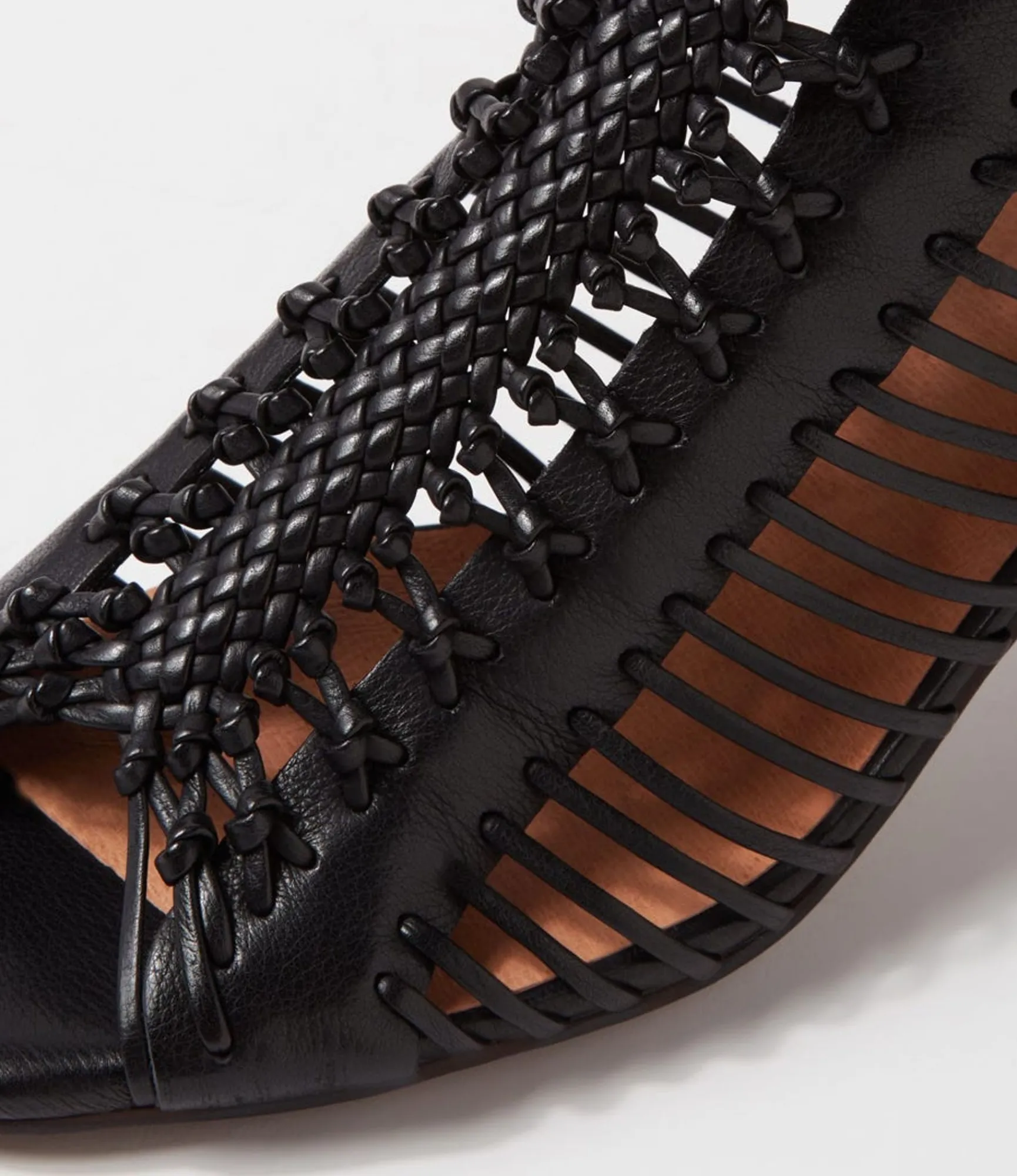 Fashion Midas Shoes Glennora Black Leather Sandals