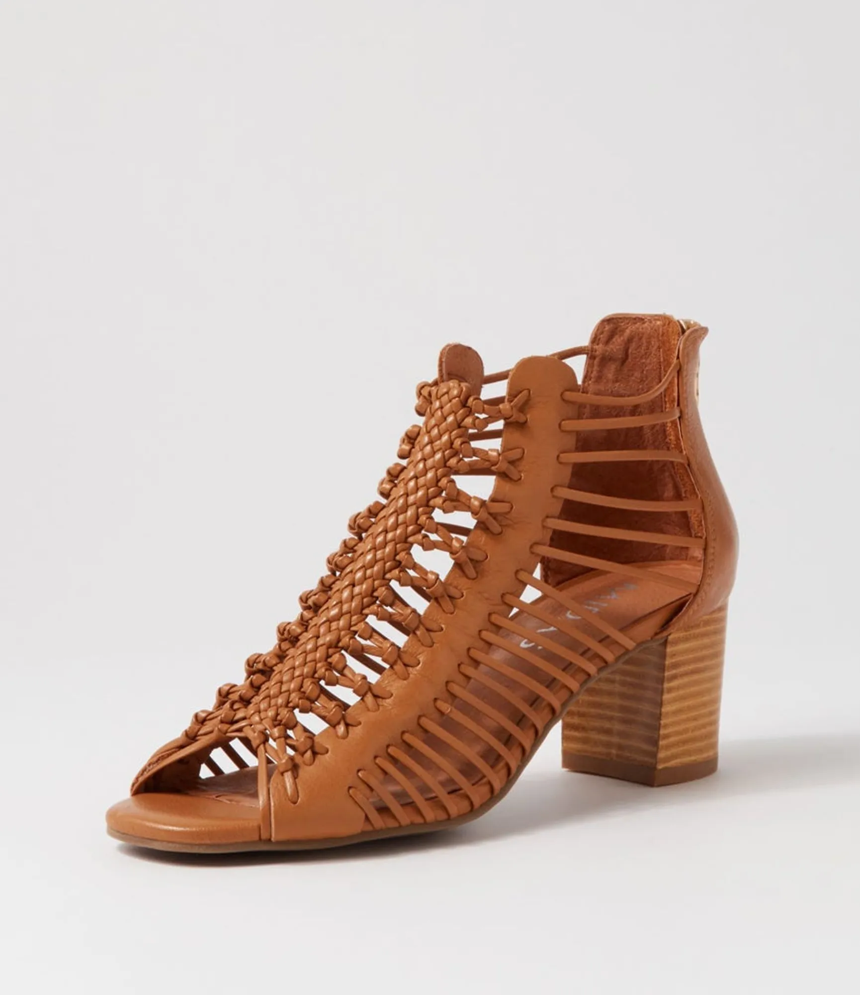 Fashion Midas Shoes Glennora Dark Tan Leather Sandals