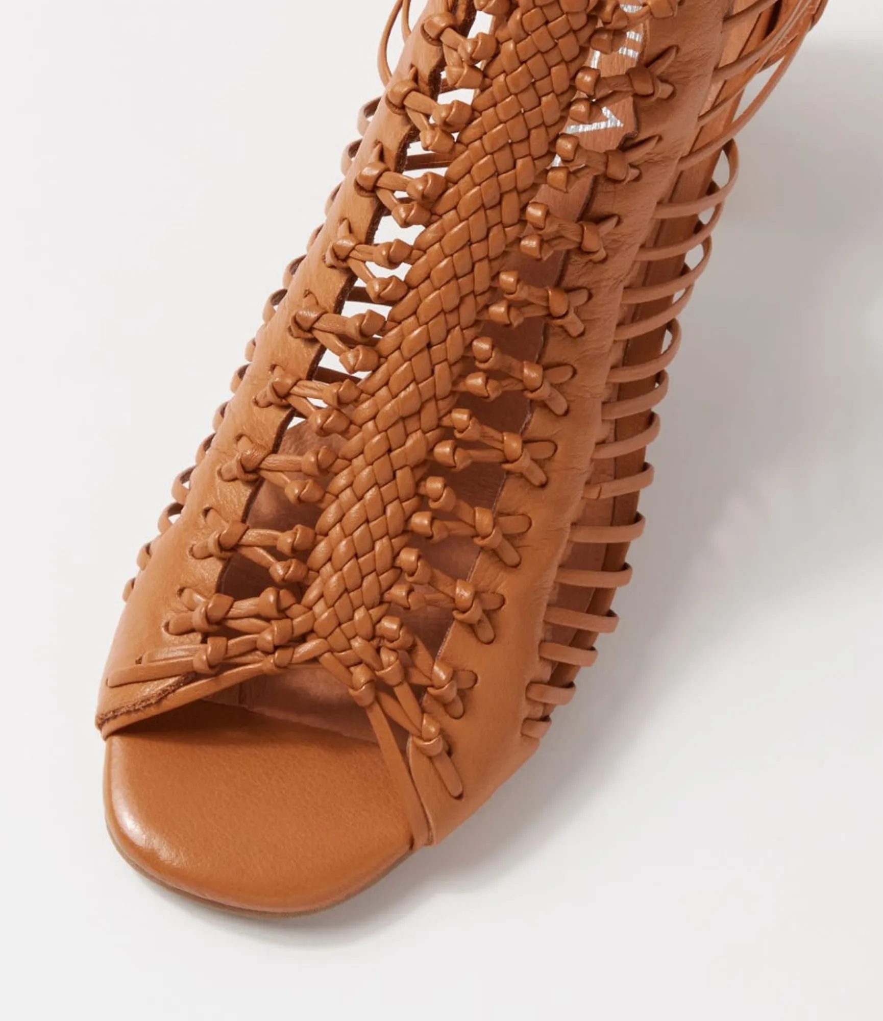 Fashion Midas Shoes Glennora Dark Tan Leather Sandals