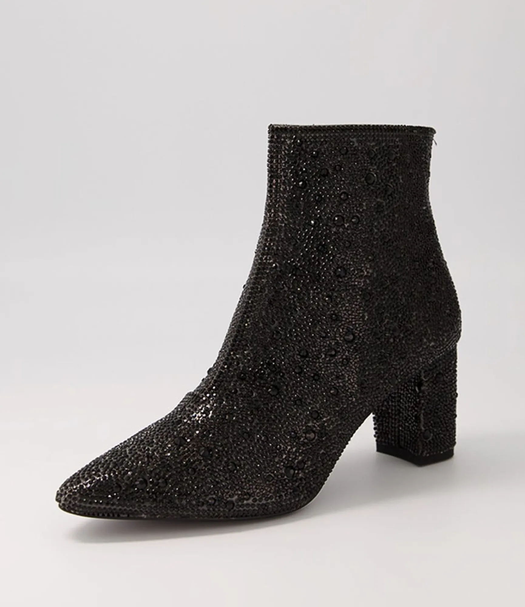 Cheap Midas Shoes Glistin Black Jewel Fabric Ankle Boots