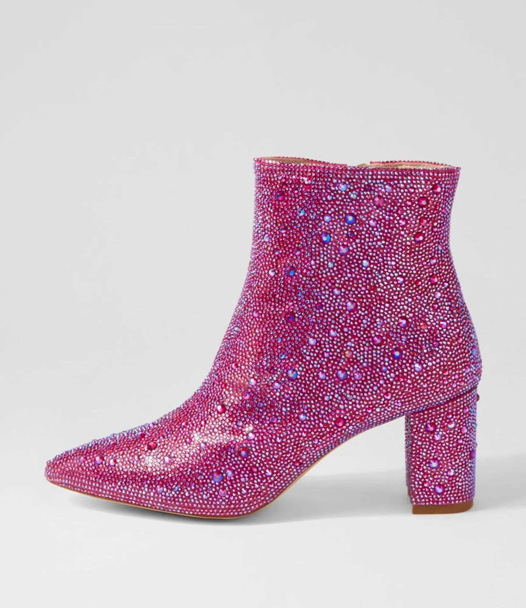 Shop Midas Shoes Glistin Fuchsia Jewel Fabric Ankle Boots