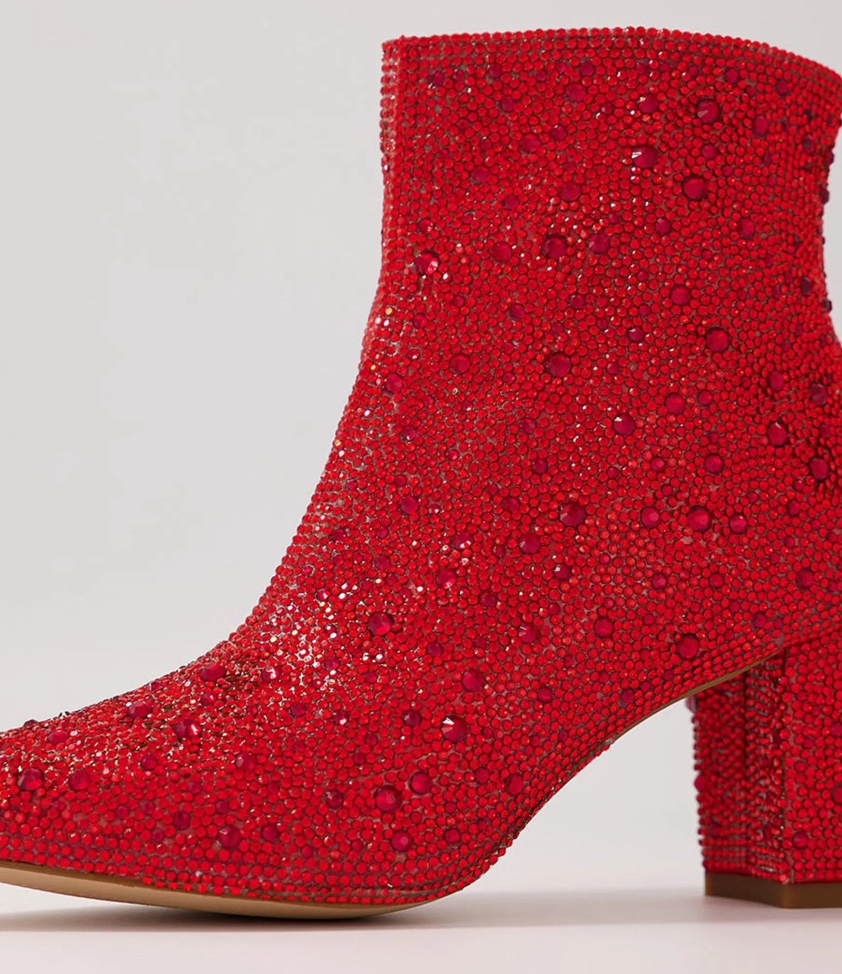 Shop Midas Shoes Glistin Red Jewel Fabric Ankle Boots