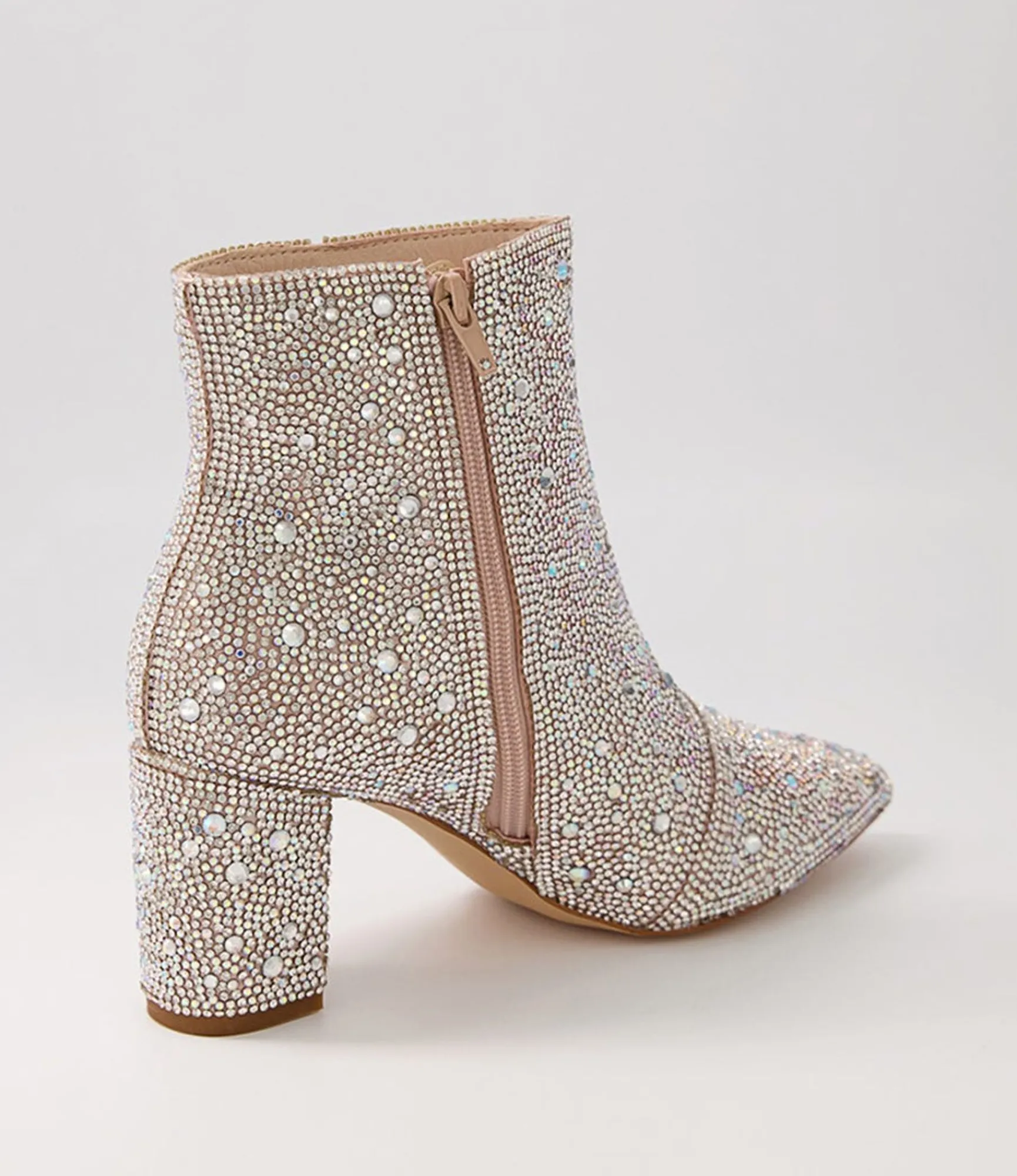 Fashion Midas Shoes Glistin Silver Jewel Fabric Ankle Boots
