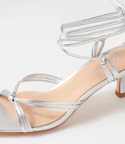 Discount Midas Shoes Goddess Silver Leather Sandals