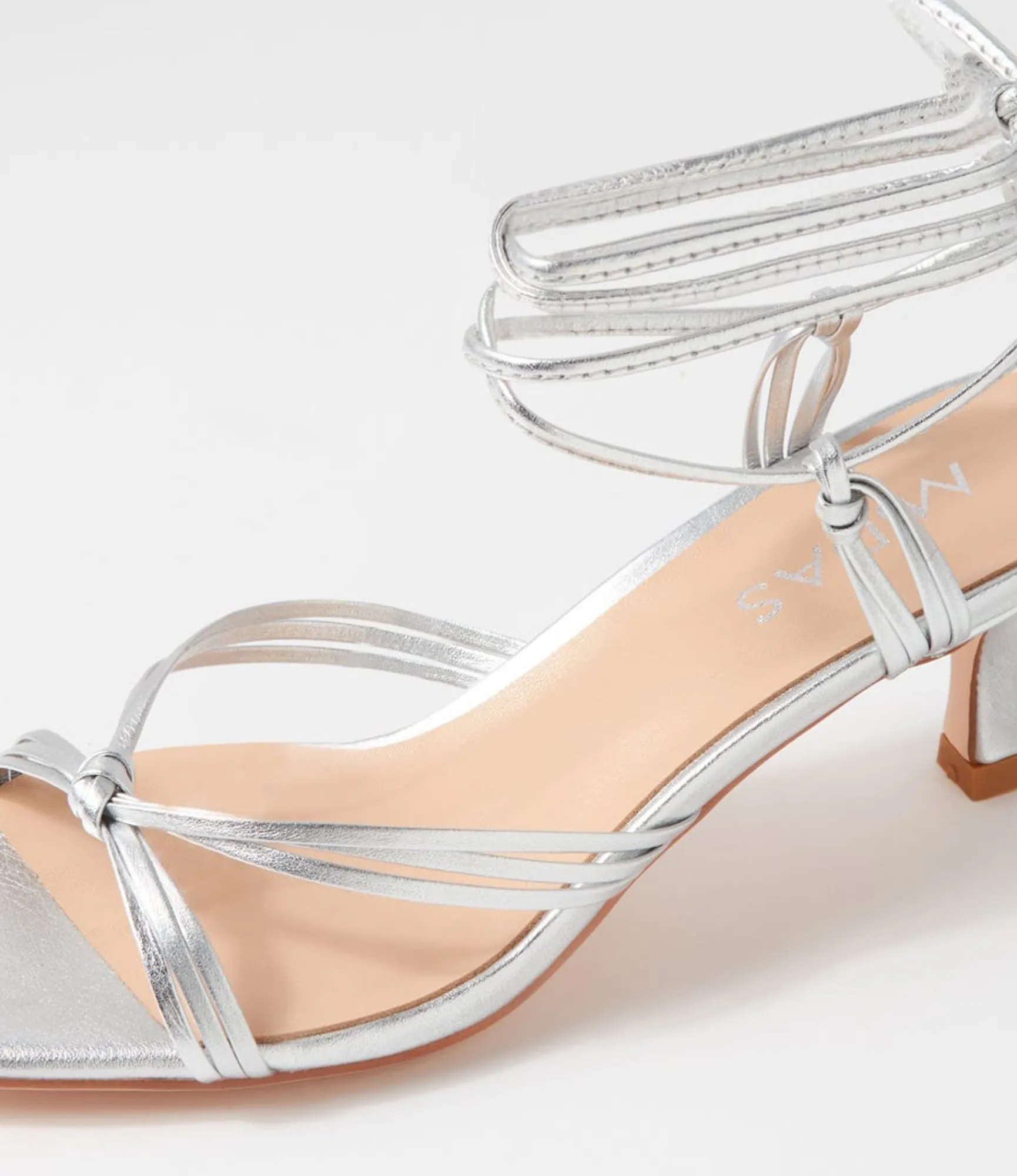 Discount Midas Shoes Goddess Silver Leather Sandals