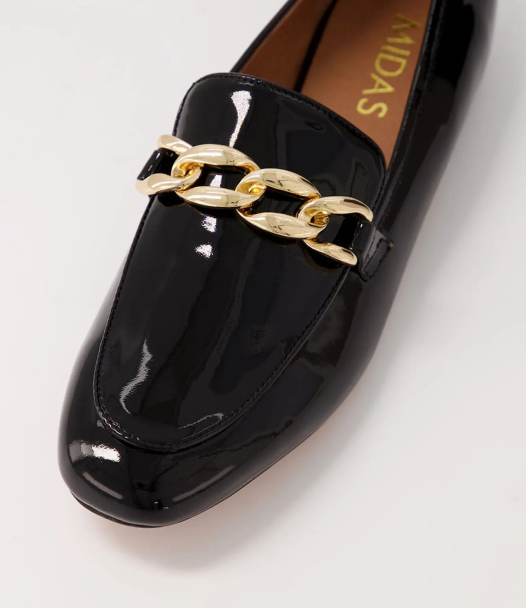 Fashion Midas Shoes Gollish Black Patent Leather Loafers