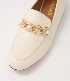 Fashion Midas Shoes Gollish Cream Leather Loafers