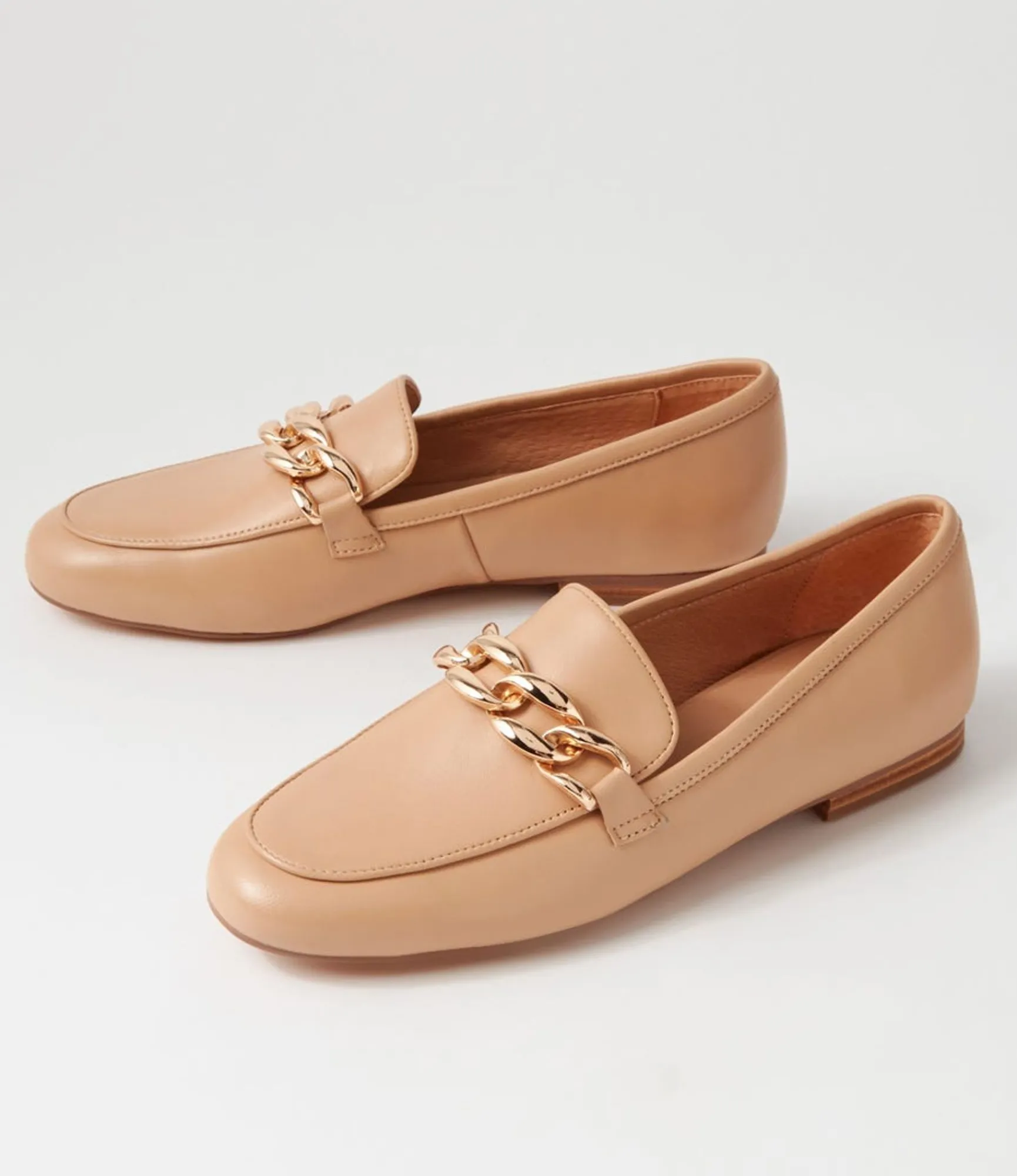 Hot Midas Shoes Gollish Nude Leather Loafers