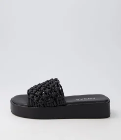 Clearance Midas Shoes Gomesh Black Weave Slides