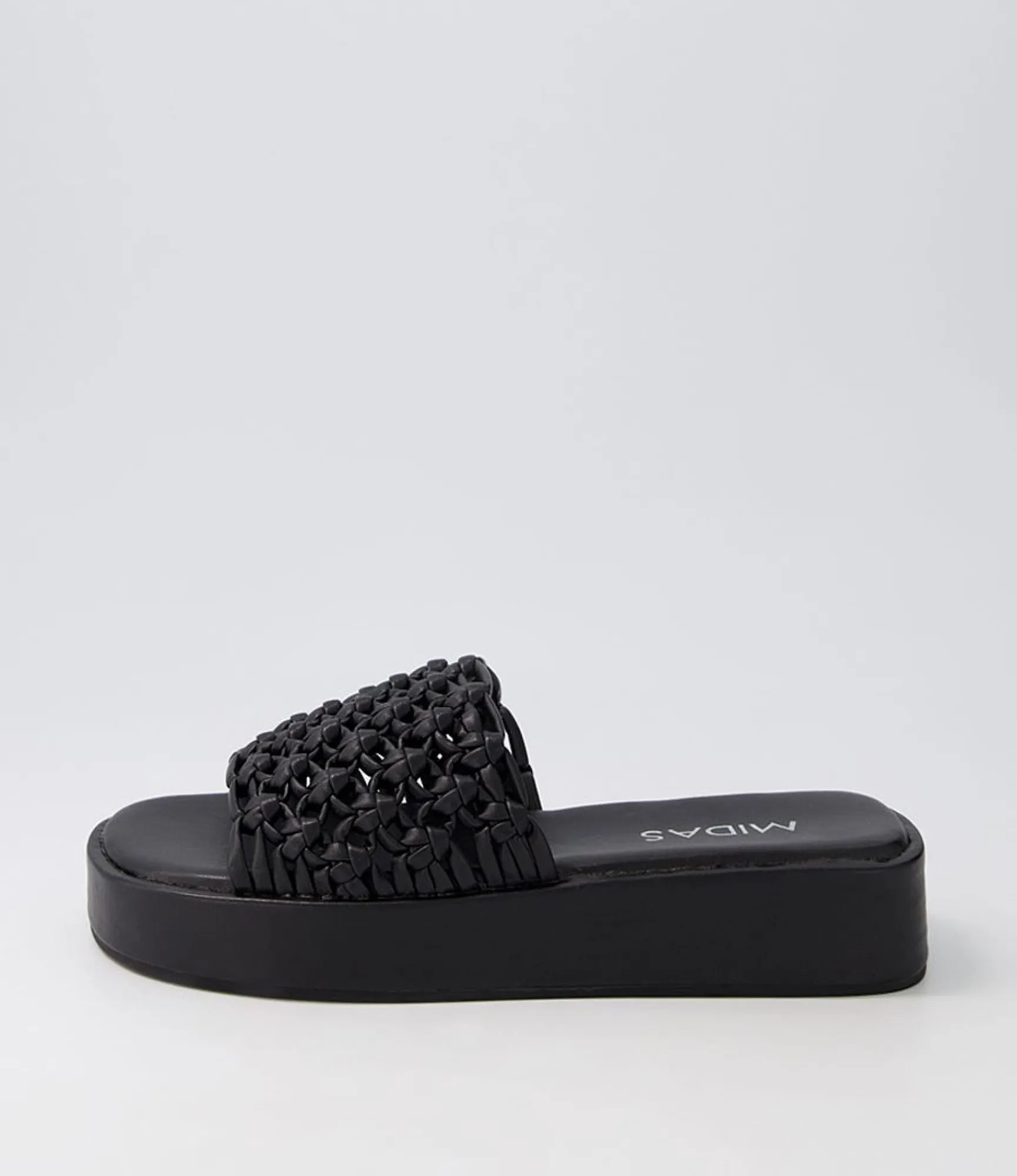 Clearance Midas Shoes Gomesh Black Weave Slides