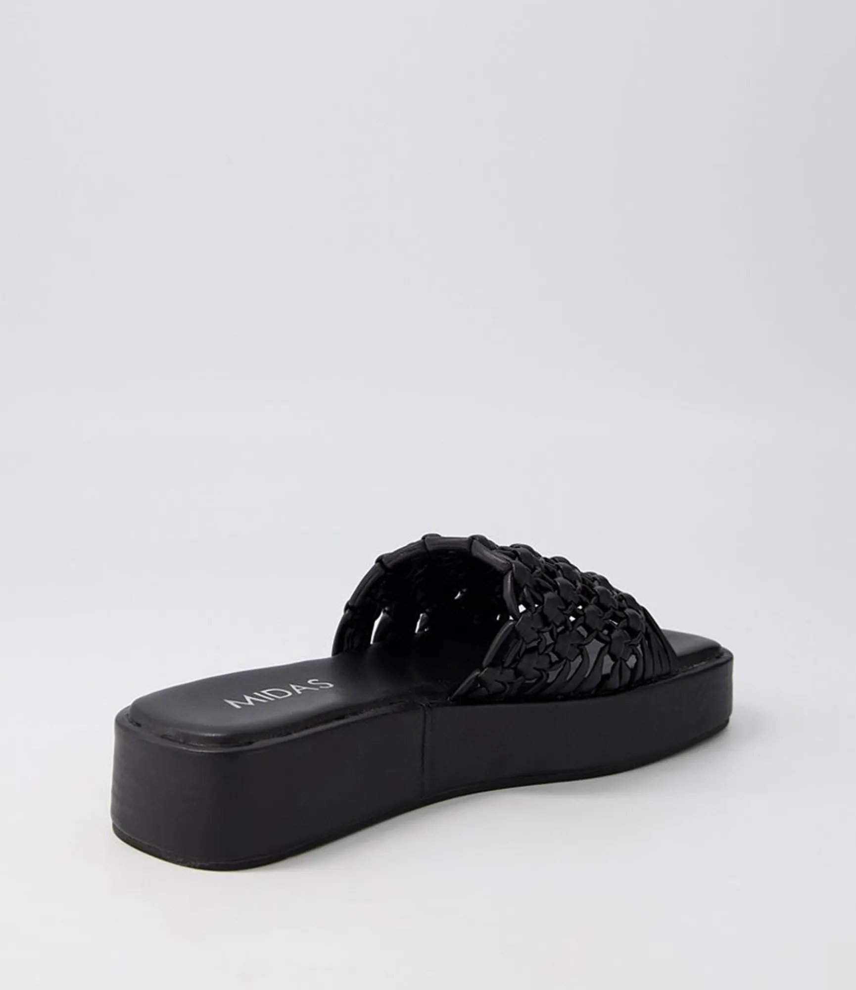 Clearance Midas Shoes Gomesh Black Weave Slides