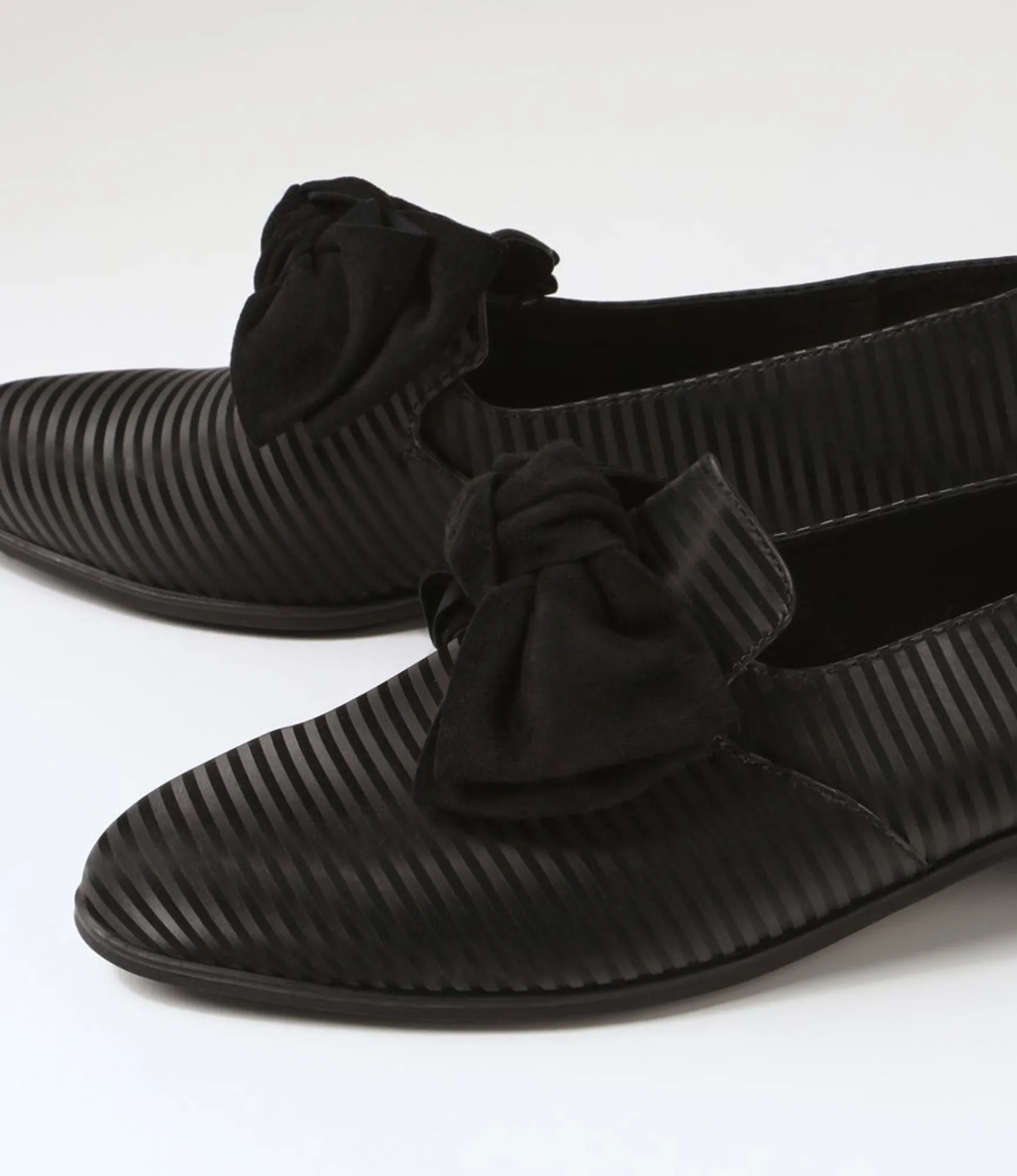 Shop Midas Shoes Gorden Black Stripe Leather Suede Flat Shoes