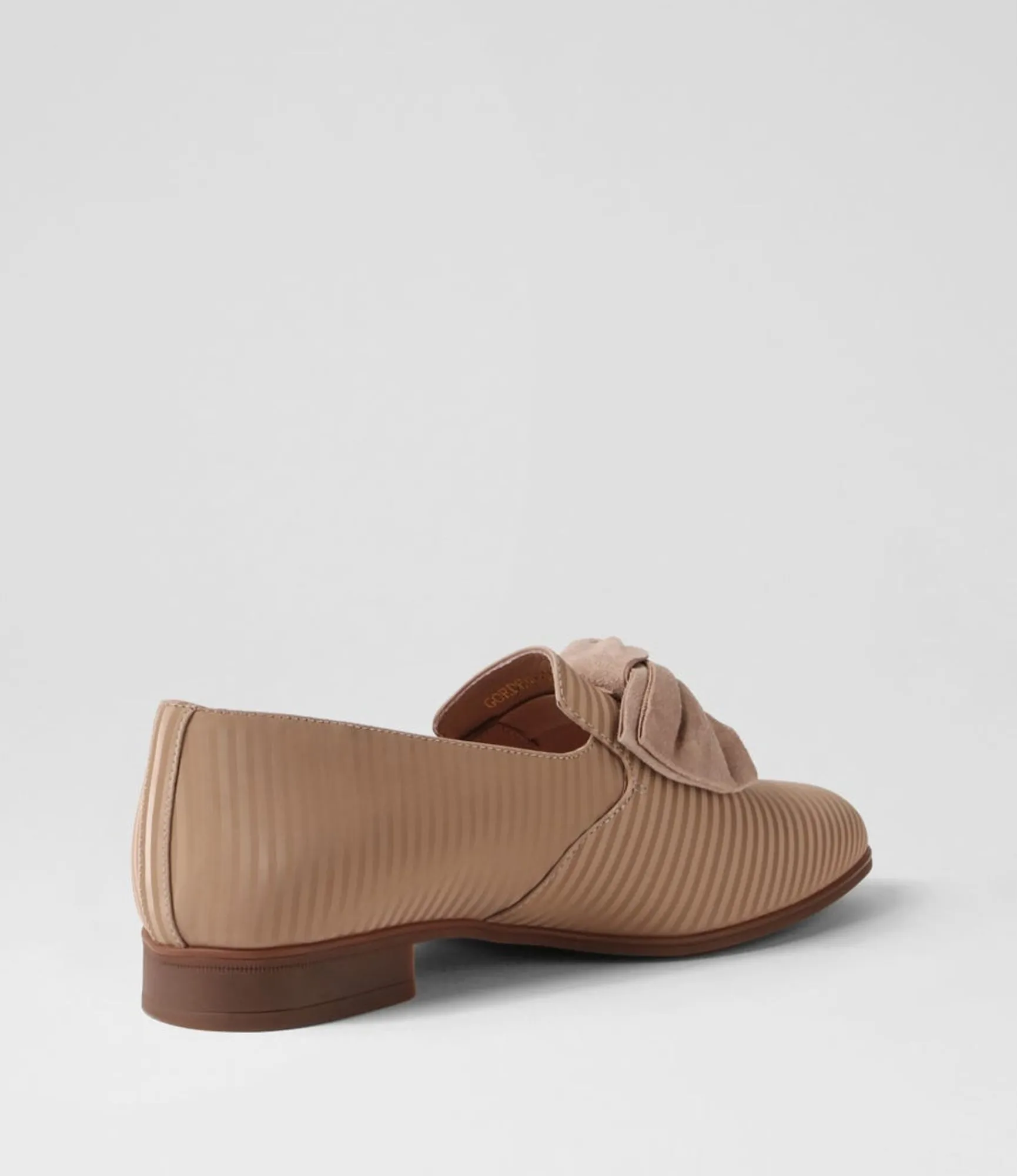 Best Sale Midas Shoes Gorden Cafe Stripe Leather Suede Flat Shoes