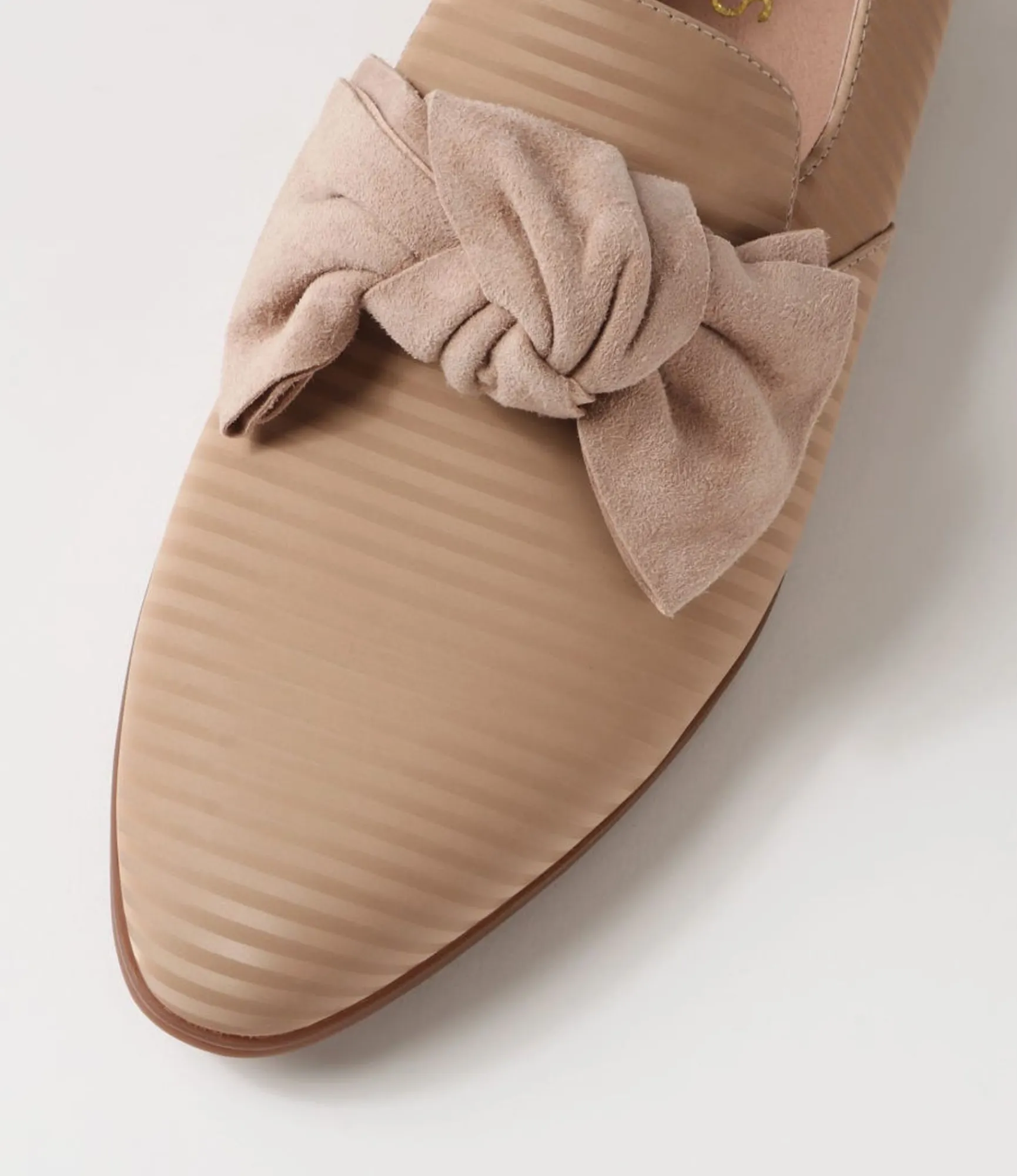 Best Sale Midas Shoes Gorden Cafe Stripe Leather Suede Flat Shoes