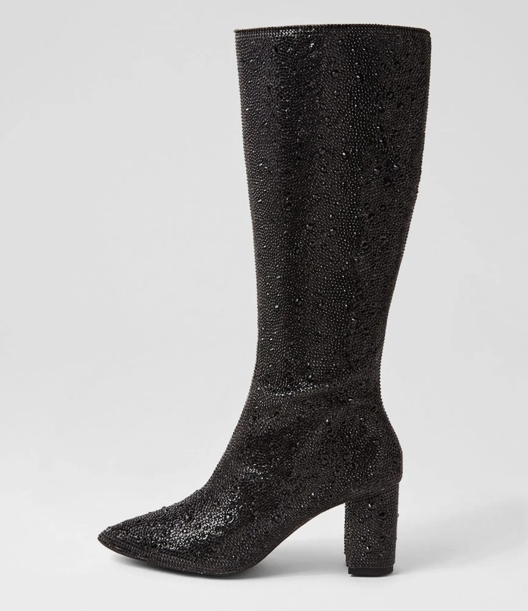 Flash Sale Midas Shoes Gorg Black Jewel Fabric Knee High Boots
