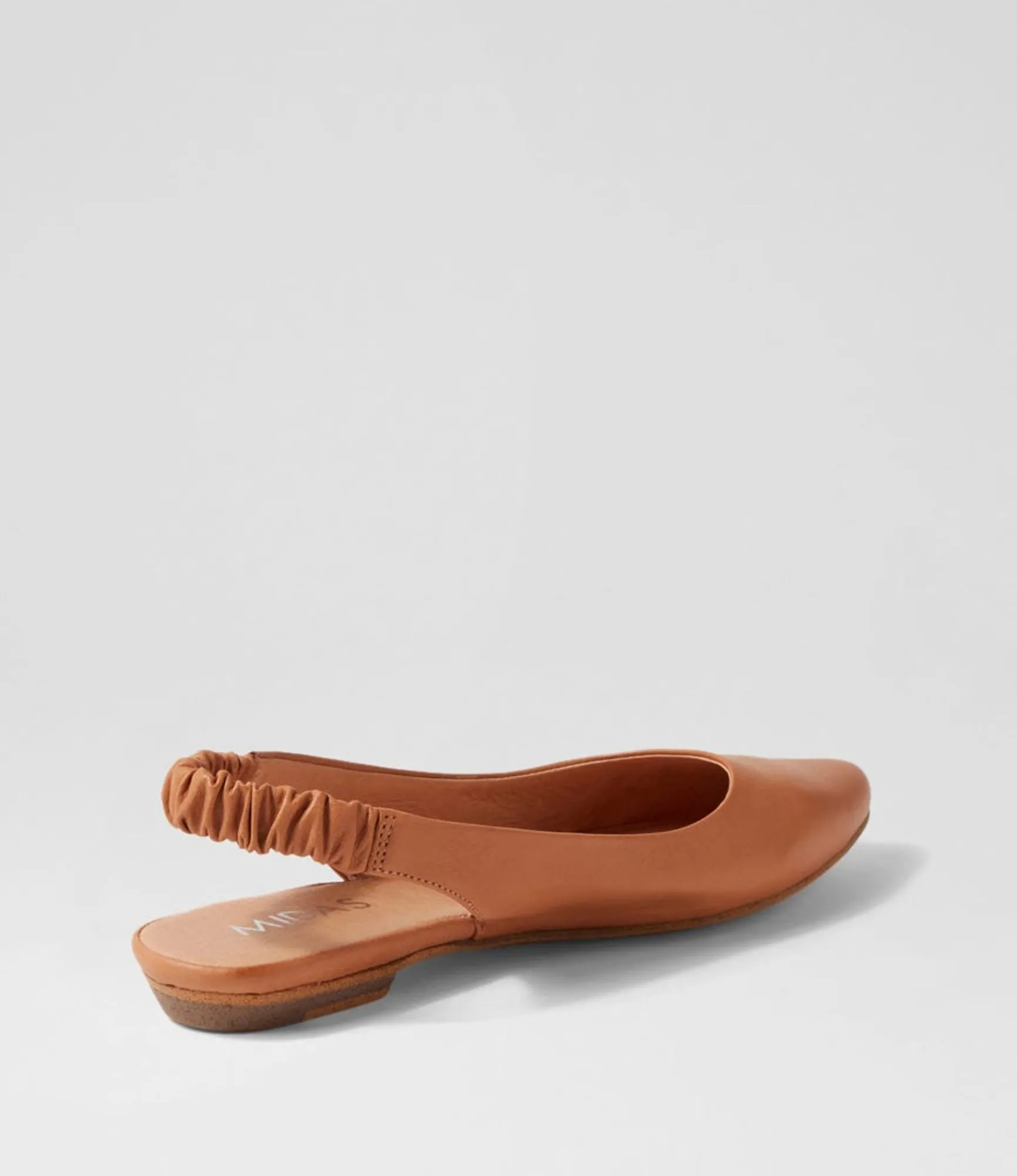 Sale Midas Shoes Gossep Dark Tan Leather Flat Shoes