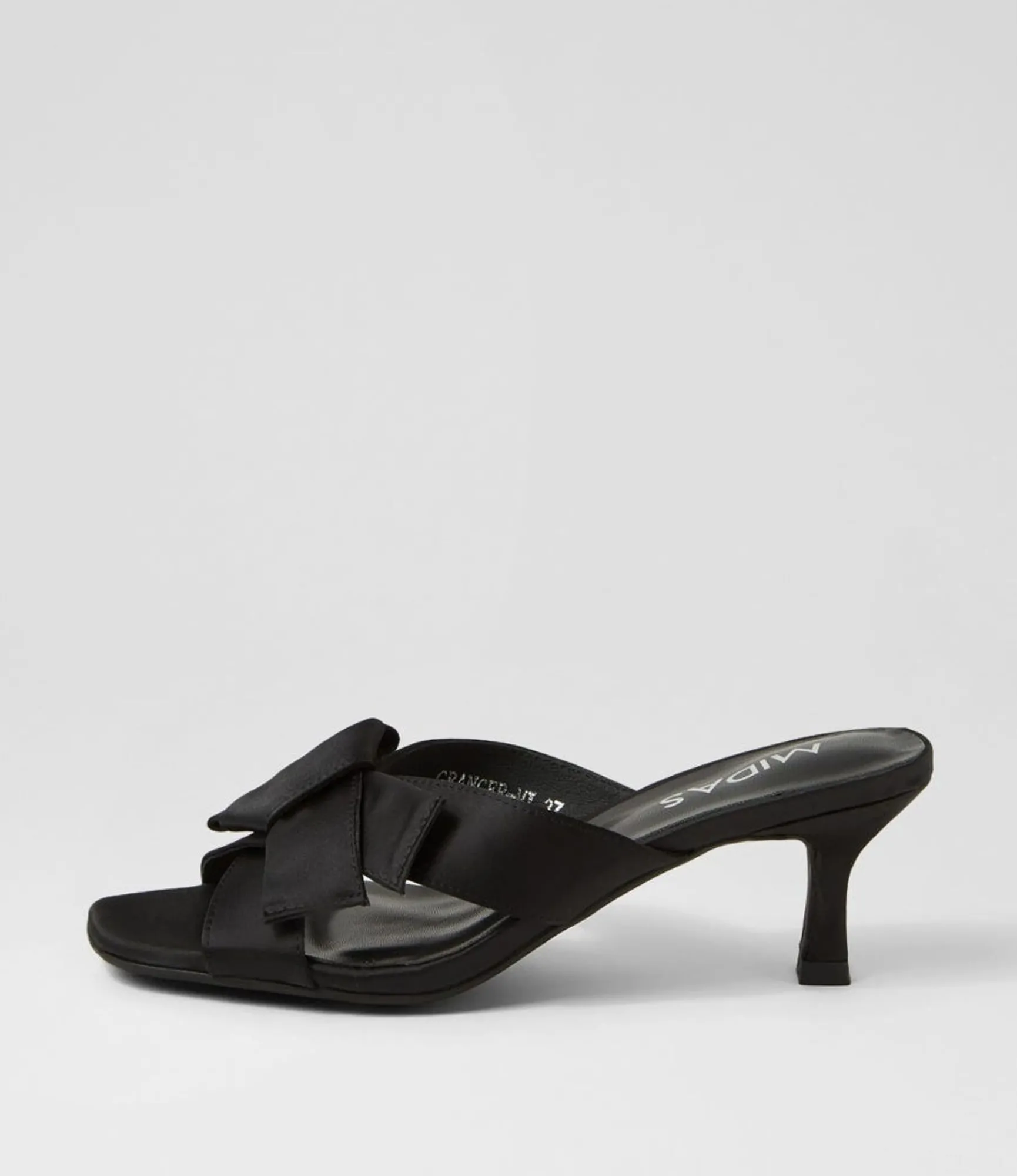 Cheap Midas Shoes Granger Black Satin Sandals