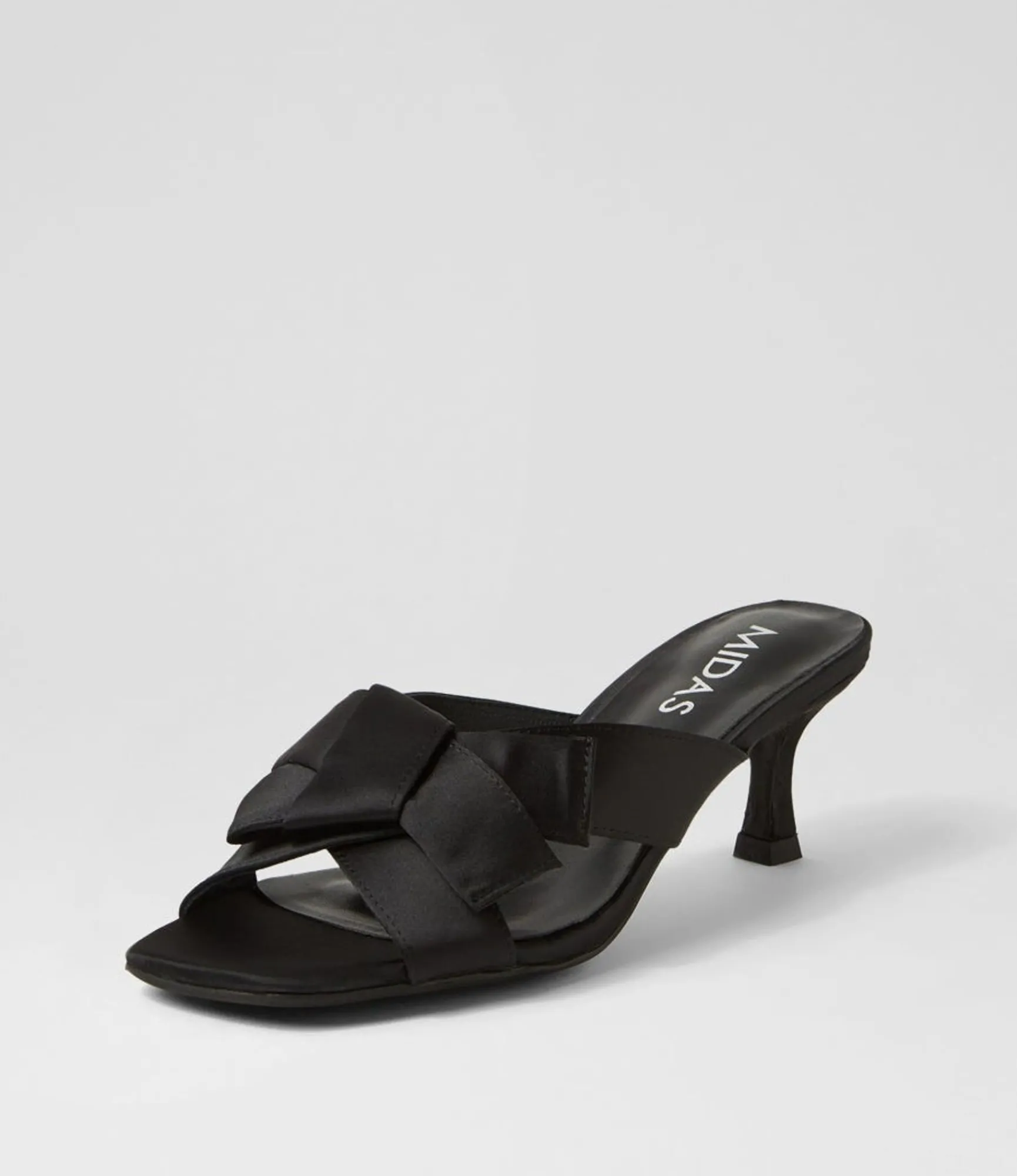 Cheap Midas Shoes Granger Black Satin Sandals