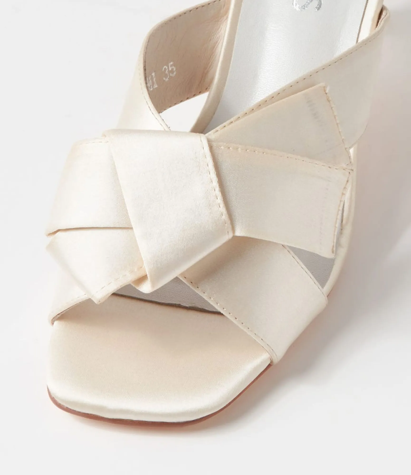 Best Midas Shoes Granger Cream Satin Sandals