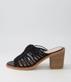 Best Midas Shoes Grazi Black Elastic Sandals Nh