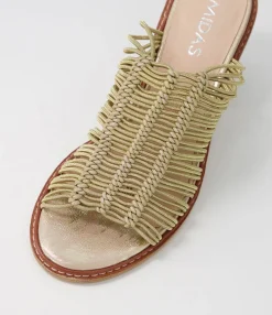 Store Midas Shoes Grazi Gold Elastic Sandals