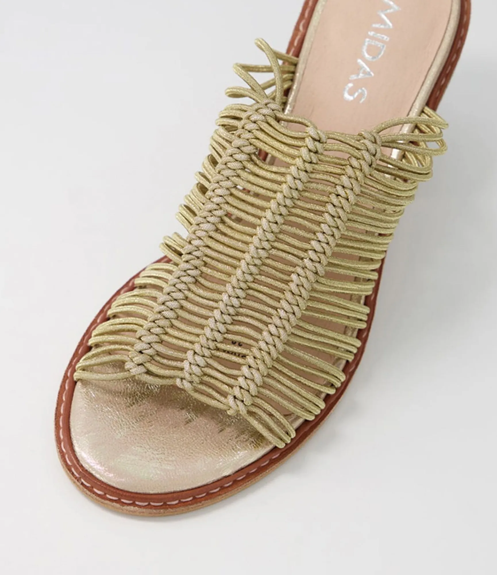 Store Midas Shoes Grazi Gold Elastic Sandals