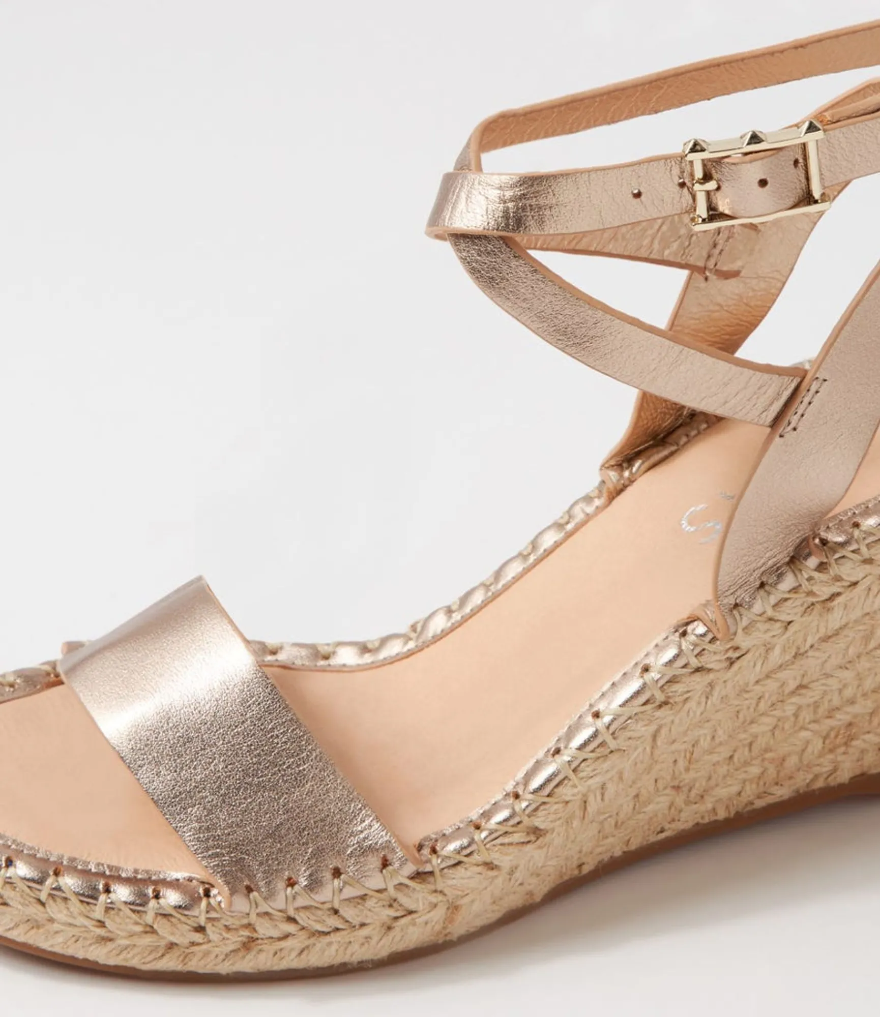 Fashion Midas Shoes Guenie Champagne Leather Espadrilles