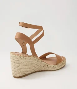 Fashion Midas Shoes Guenie Tan Leather Espadrilles