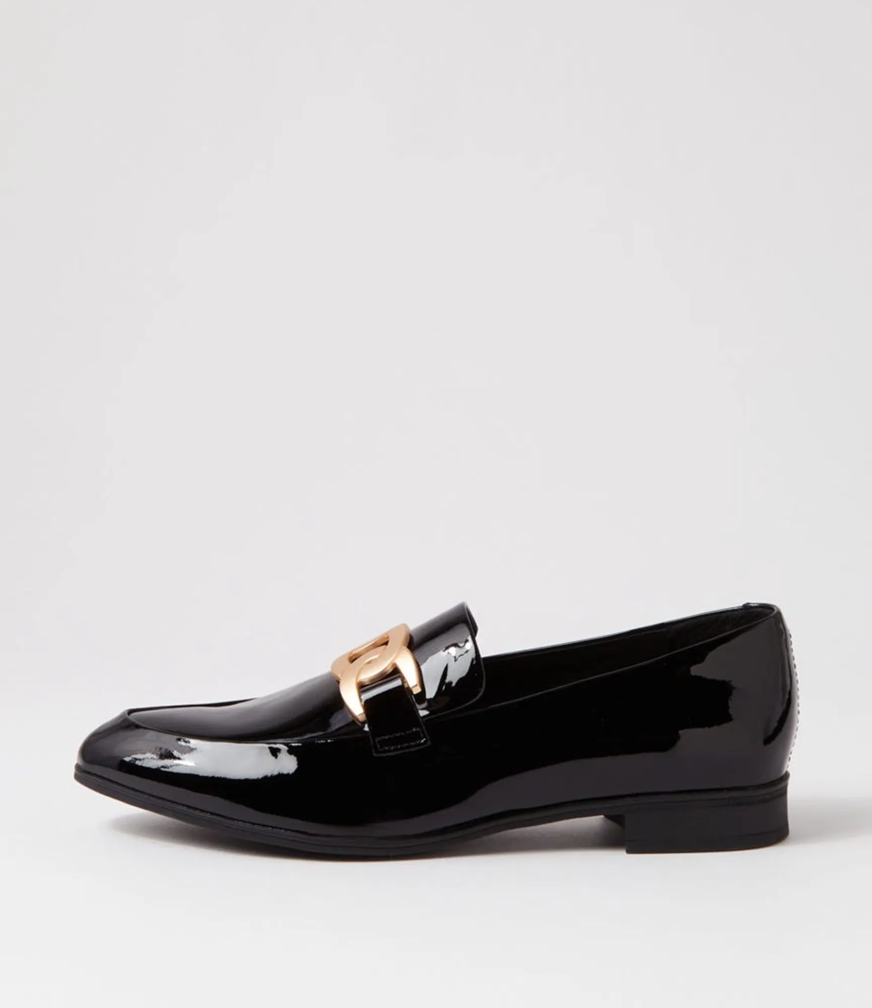 Fashion Midas Shoes Gummie Black Patent Leather Loafers