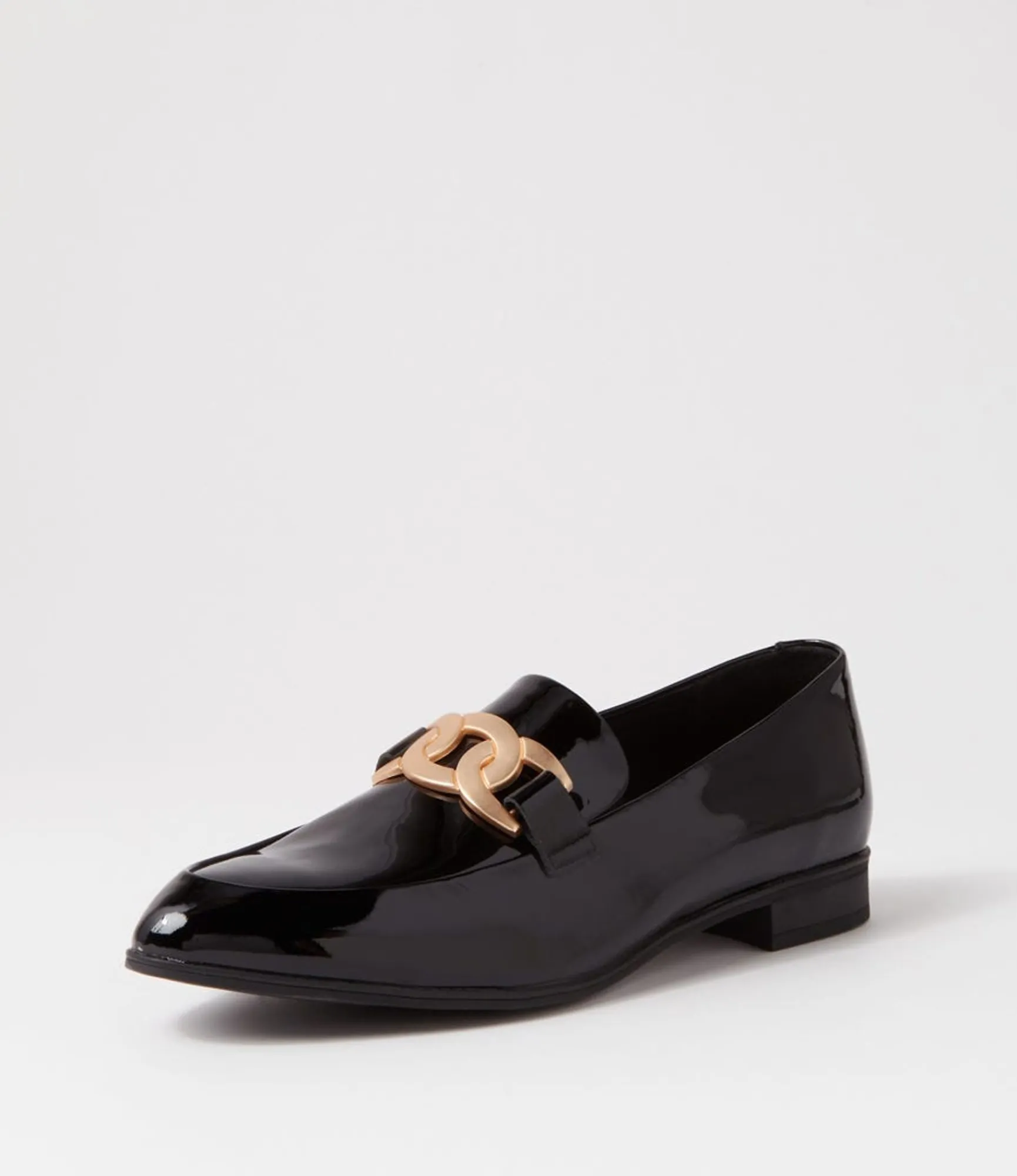 Fashion Midas Shoes Gummie Black Patent Leather Loafers
