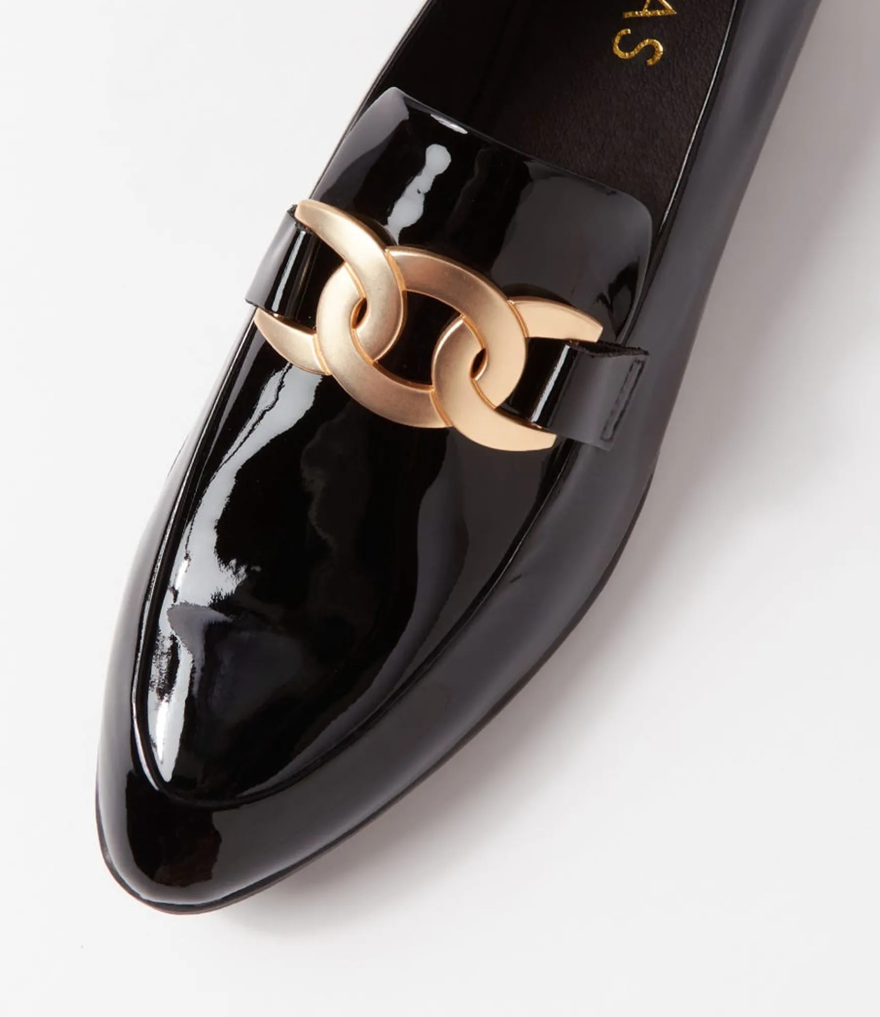 Fashion Midas Shoes Gummie Black Patent Leather Loafers