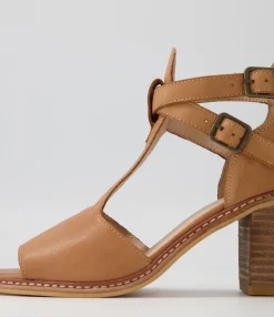 Shop Midas Shoes Gyla Dark Tan Leather Sandals