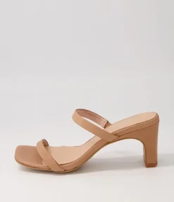 Shop Midas Shoes Hail Tan Leather Slides