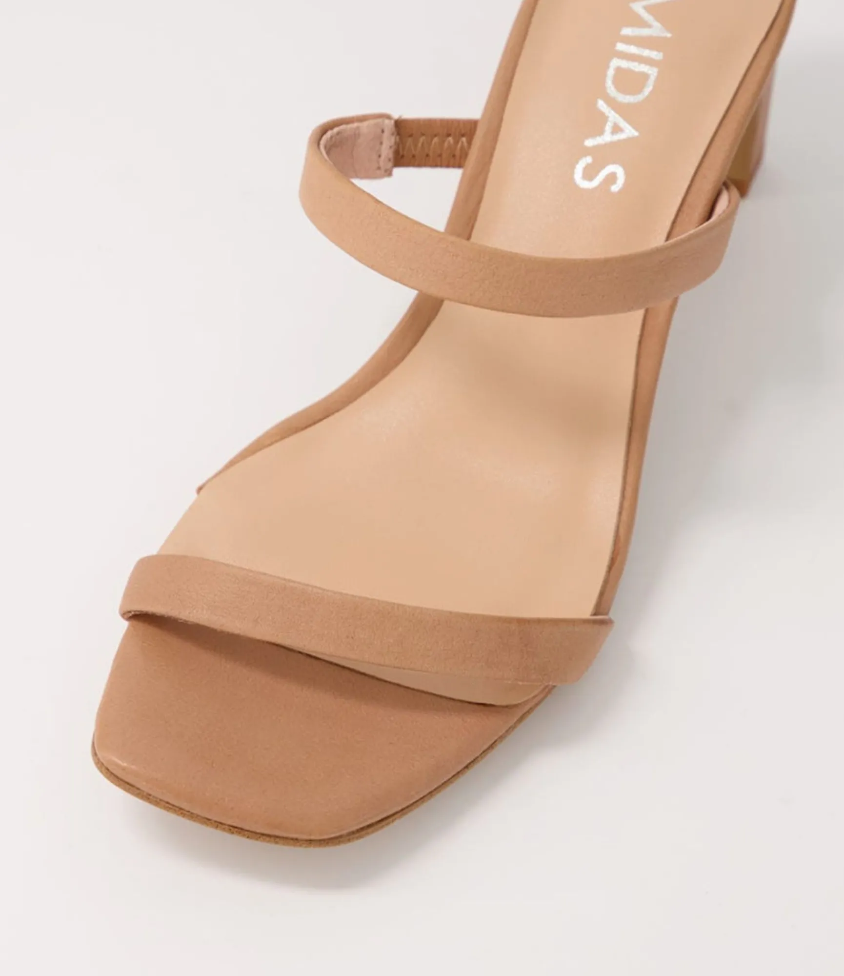 Shop Midas Shoes Hail Tan Leather Slides