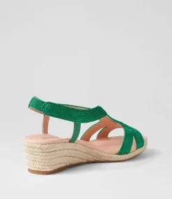 Clearance Midas Shoes Haleb Emerald Rope Leather Espadrilles