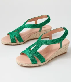 Clearance Midas Shoes Haleb Emerald Rope Leather Espadrilles