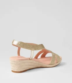 Outlet Midas Shoes Haleb Pale Gold Rope Leather Espadrilles