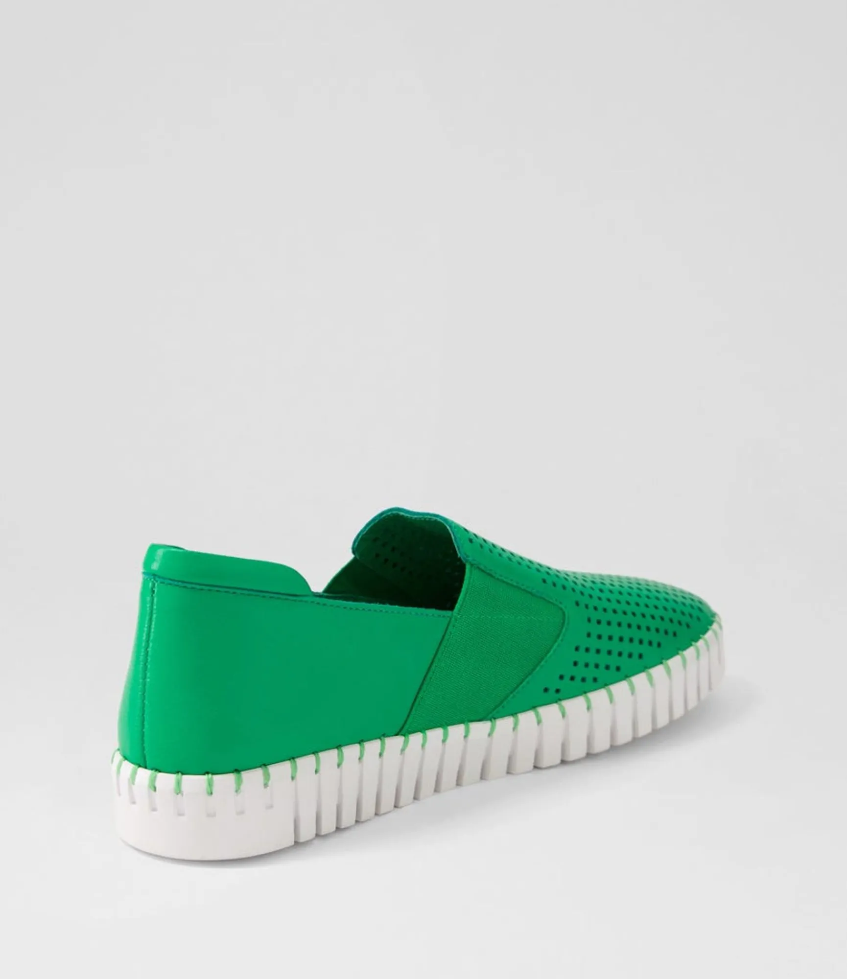 New Midas Shoes Harena Bright Emerald White Leather Sneakers