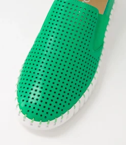 New Midas Shoes Harena Bright Emerald White Leather Sneakers
