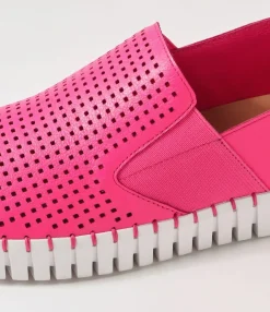 Store Midas Shoes Harena Hot Pink White Leather Sneakers