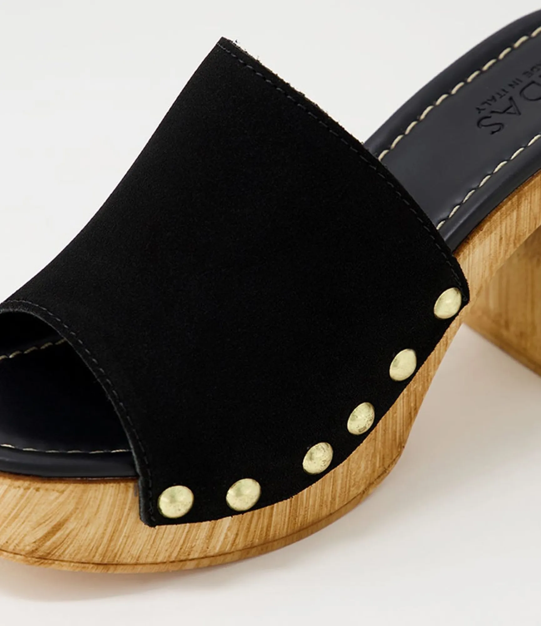 Clearance Midas Shoes Harmon Black Suede Slides