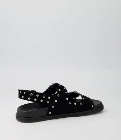 Sale Midas Shoes Harmony Black Suede Sandals